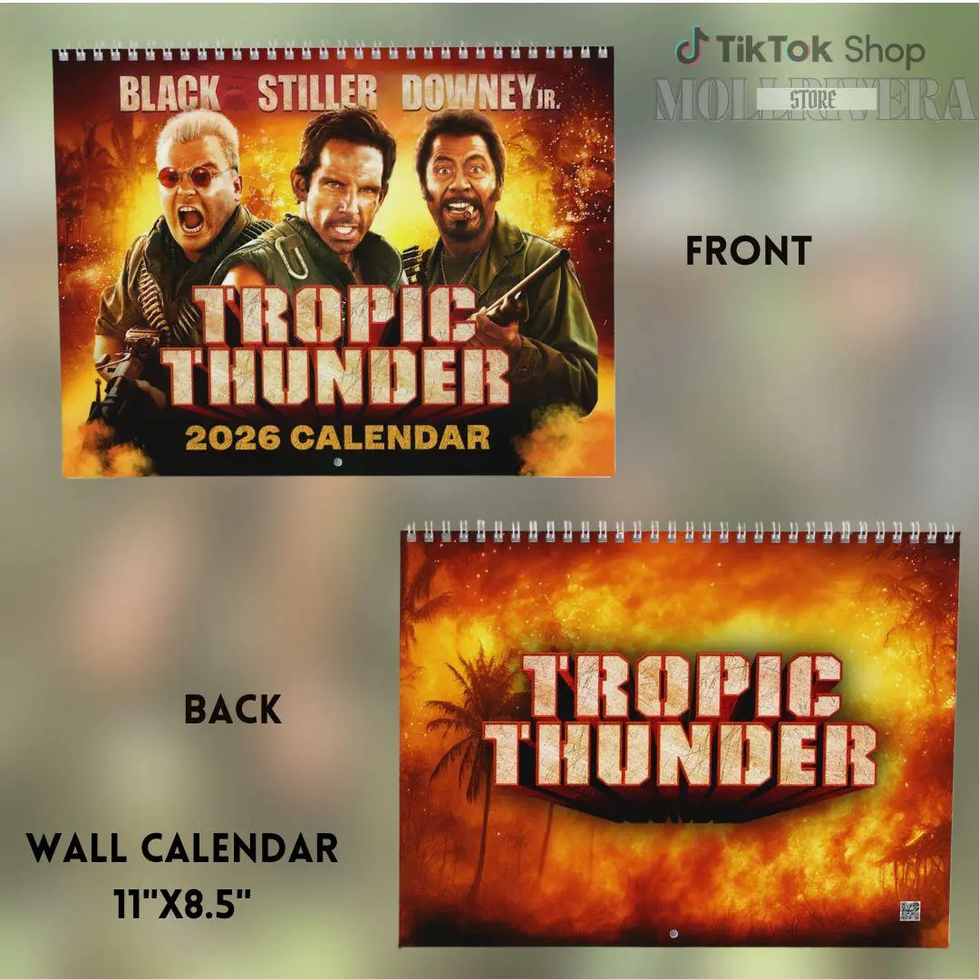 Best Line Of Tropicc Thunderr Movie 2026 Calendar, Desktop Calendar Wall Art, Movie Print, Gift for Film Fans, Christmas Holiday Gift