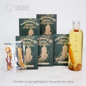 Energy Boost Tea 5 Cartons Ginseng Tea With Free Glass Bottle 11g-Carton With Ginseng, Red Dates, Bamboo, Longan