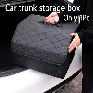 Car Trunk Organizer Box, Large Capacity, Multi-Functional Car Tool Storage Bag, Foldable, Ideal for Automotive Accessories