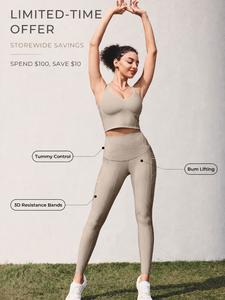 Fanka PowerBand Resistance Leggings (Reversible Wear) (with Pocket),summerwins