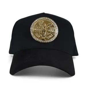 Centenario Bañado en Oro Crystales (Gold Edition) Caballo Blanco Gold Plated Centenario Crystals Premium Black Suede Snapback Adjustable Fit Silk Interior Soft Snap Buckle