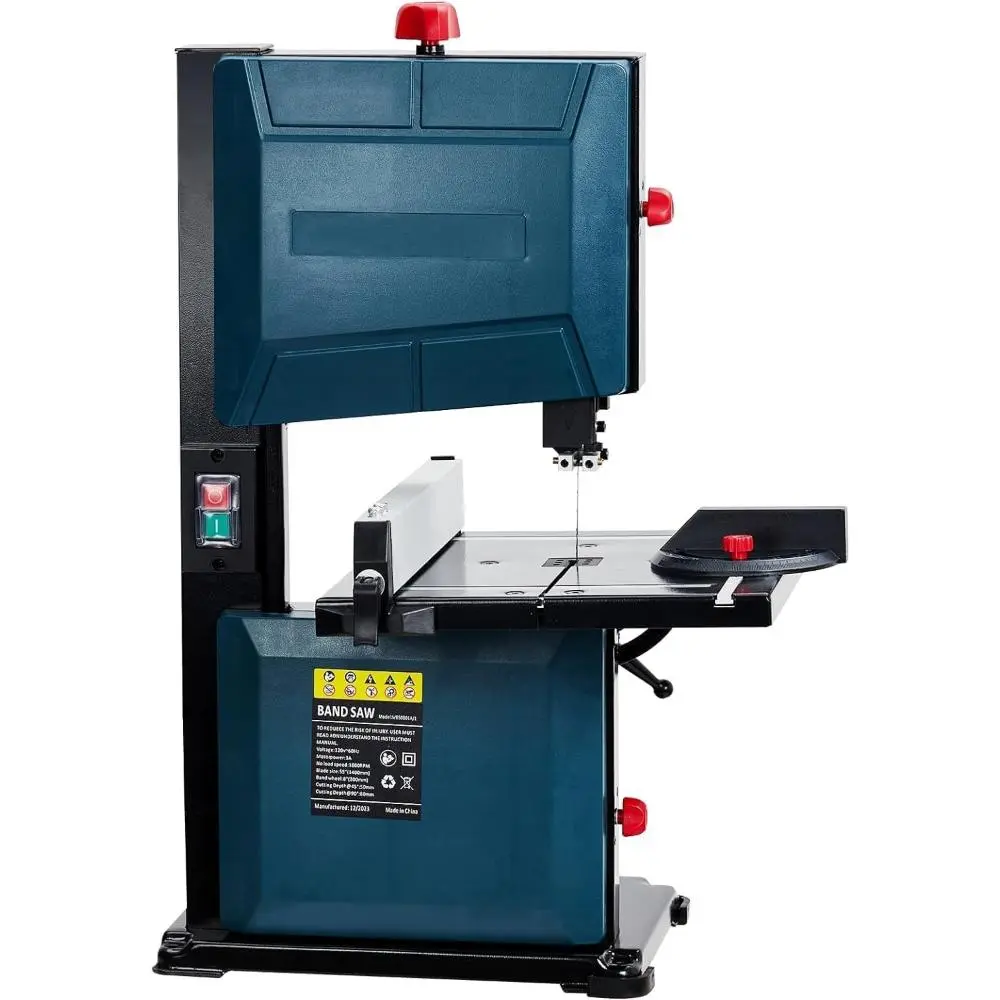 3-Amp & 8-Inch Bandsaw, 1800FPM Benchtop Bandsaw with Removable Safty Key, 0-45 Tilting Range, Saw For Cutting Wood with Fence and Miter Gauge, Band Saws for Woodworking