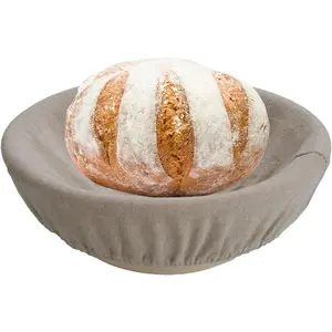 rystal  Banneton Basket - 9- Sourdough Banneton Bread Proofing Basket with Liner, Ideal Bread Making Tool for Artisans