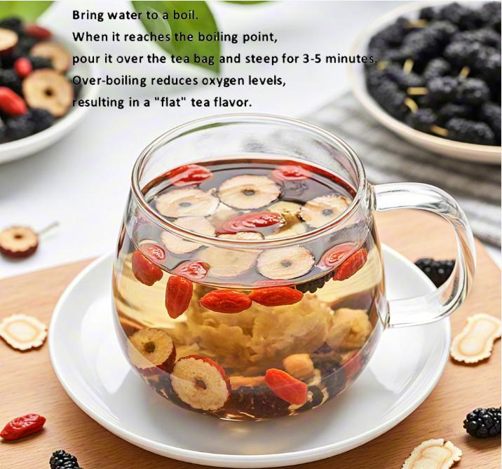 【Flosage】Organic Ginseng Six Treasures Tea&Liver and Kidney Support Herbal Tea -  Hand-picked Herb Tea  with 6 Organic Herbs & Edible Corn Fiber,  Traditional Herbal Kidney Detox Tea for Men & Women, Natural 6 Precious Ingredients Formula,