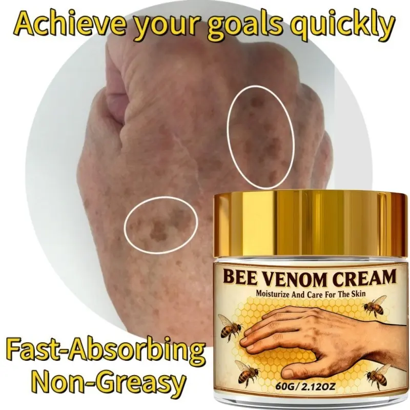 60g Natural Bee Venom Brightening Cream, Spot Treatment Anti Pigmentation for Even Skin Tone, Fragrance-Free Night Cream, Moisturizing for Light Complexion, Moisturizer