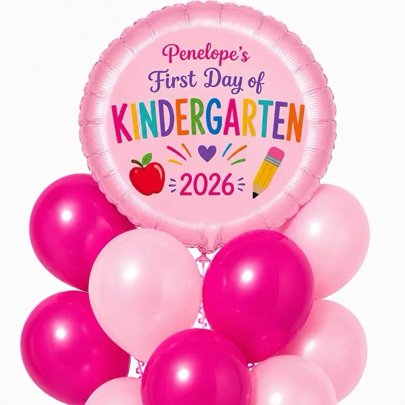 First Day Of School Balloons | Kindergarten |First Grade | Second Grade | All Grades Available | Personalized Gift
