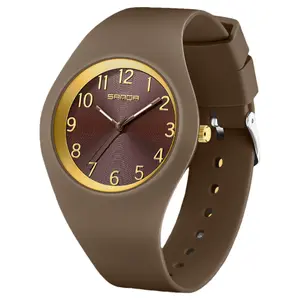 SANDA Women'S Quartz Sports Watch - 50m, Elegant Blue Silicone Strap, Minimalist Design with Golden-Tone Accents, Perfect Gift for Her, Casual & Formal Wear, Casual Wear Watch | Minimalist Watch | Durable Watchband