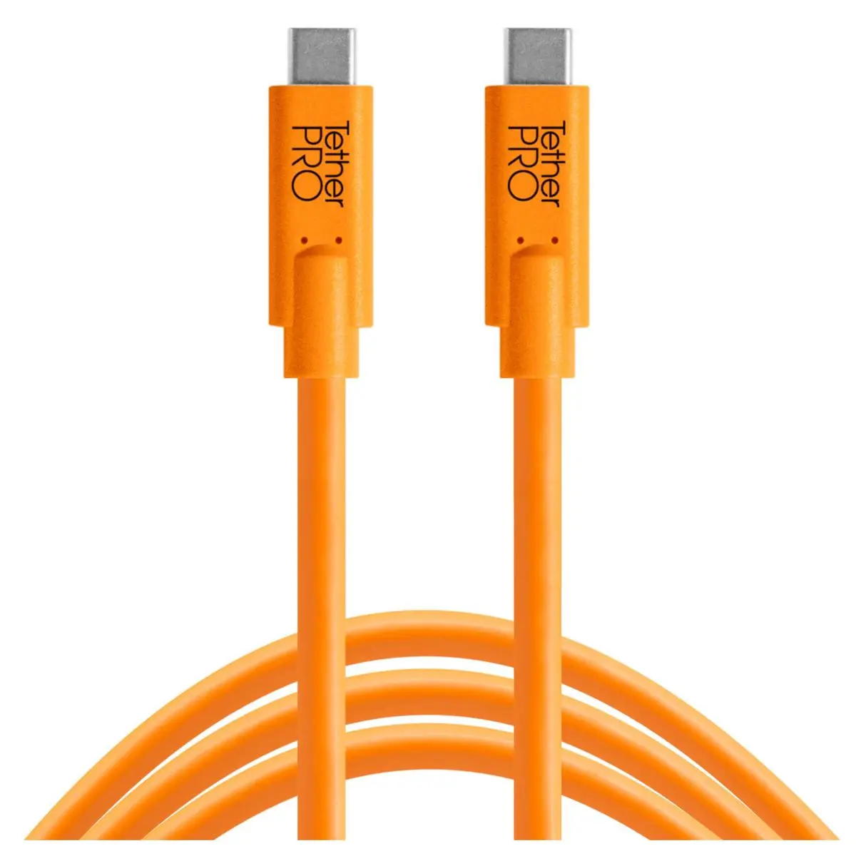 Tether Tools TetherPro Single USB-C Cable - 10' Length Durable Cable for USB-C Devices, Secure Port Connection, Plug-and-Play Design, Orange
