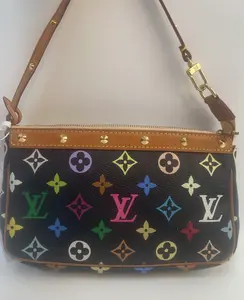 Pre-owned Louis Vuitton PVC Leather Mini Bags × Monogram Multicolore Pochette Accessoires SENZA 12Z XP02428