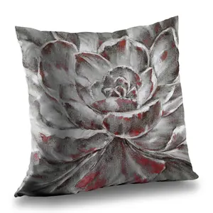 Begin Home Decor C1PT1414N7LKFF 14 x 14 in. Gray & Pink Flower Throw Pillow - Pink Bedroom Decor