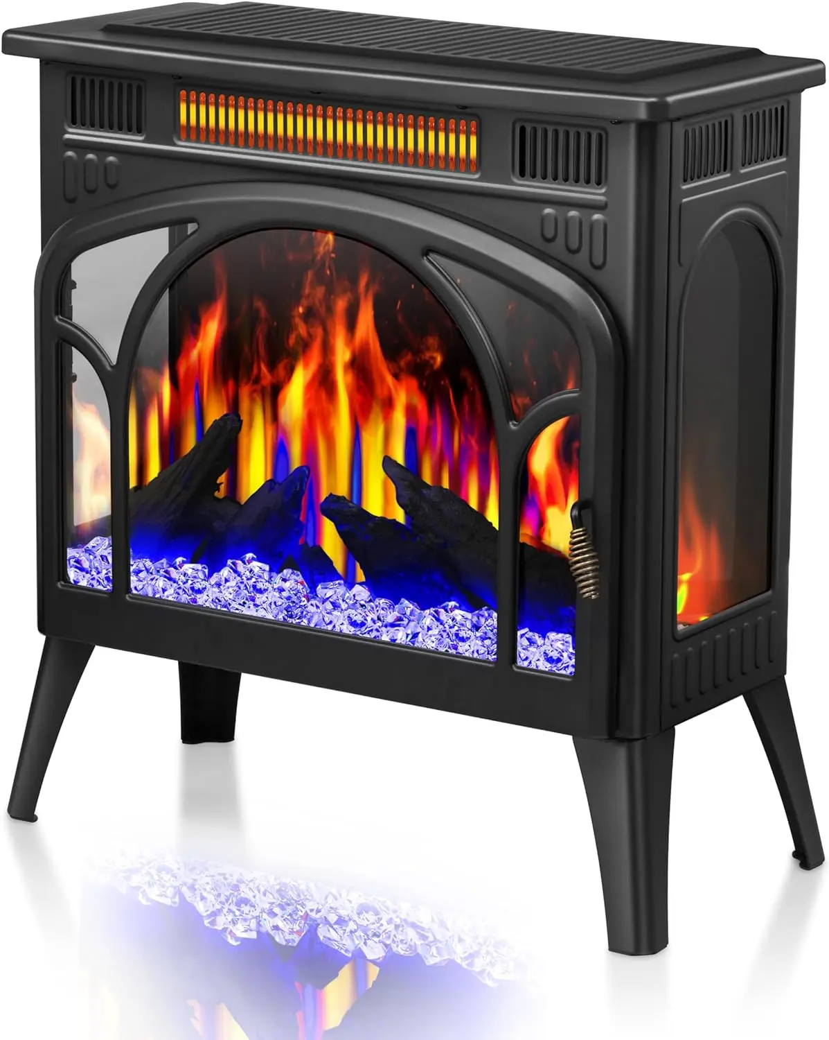 Electric Fireplace Heater Portable Electric Fireplace Stove Heater Indoor, BLACK FRIDAY SUPER DEALS, 12 Flame Colors,12 Flame Bed Colors,5 Flame Brightness,5 Flame Speeds,Control The Temperature summerwins