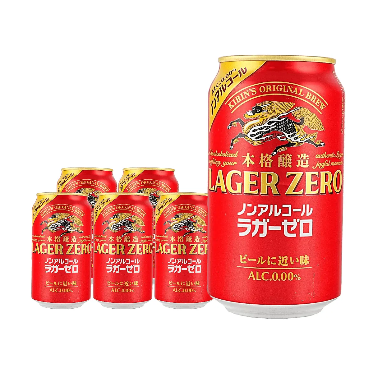 Kirin Japan Alcohol-Free Lager Beer Flavor Drink 350ml x 6 Pack - Zero Alcohol 0.00% Carbonated Soda