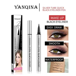 YANQINA Waterproof Black Liquid Eyeliner Pen, Smudge Proof Long Lasting Quick Dry High Pigment Eyeliner, Ultra Fine Precise Tip, No Smudge No Fade No Transfer Sweatproof, Daily Party Dating Eye  Cosmetics Perfect for  Beginners makeup tiktokshopspringglow