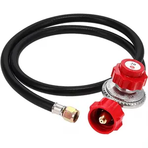 2109-RED 4 ft High Pressure 0-20 PSI Adjustable Regulator with Red QCC-1 Type Hose-Works with Newer U.S. Propane Tanks