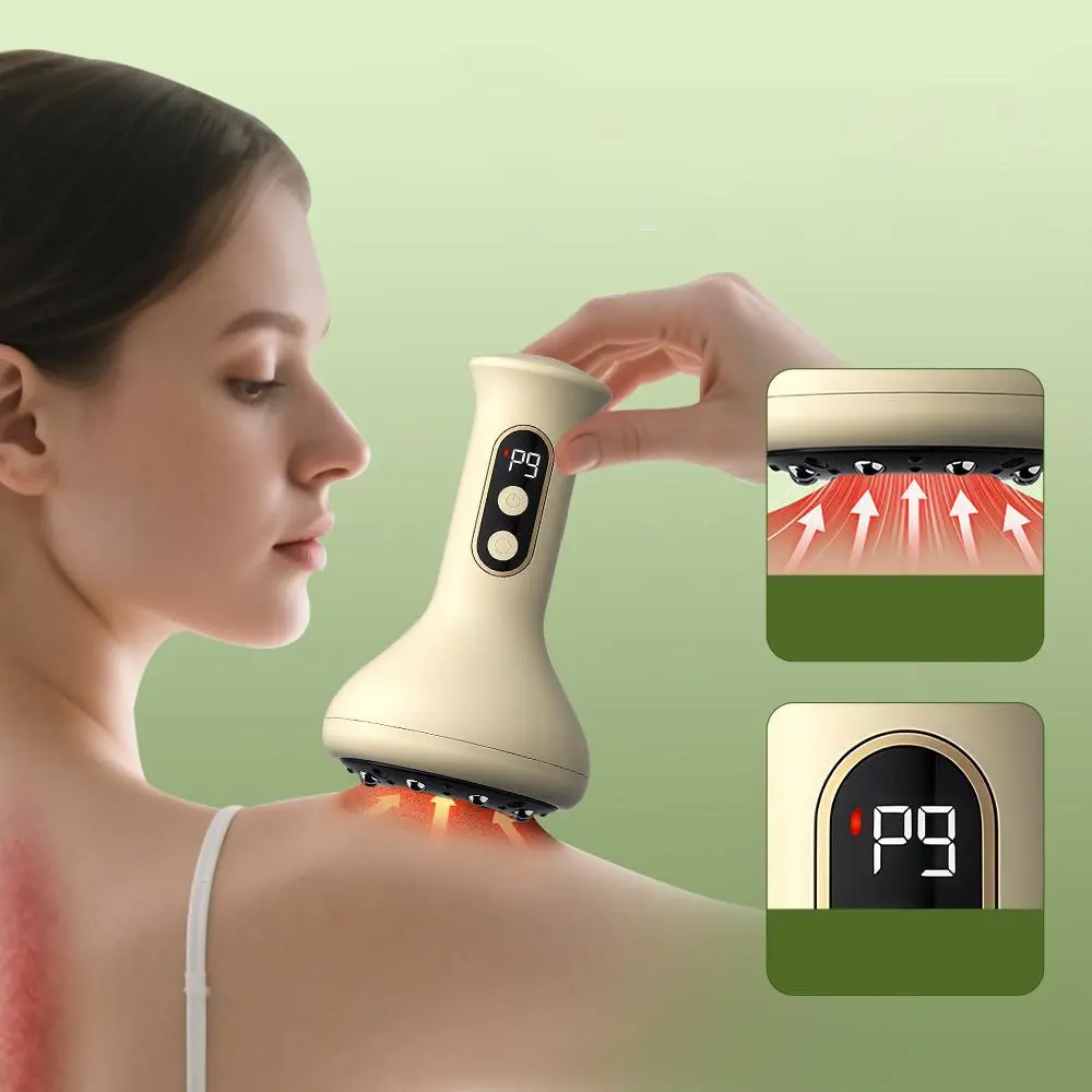 Heated Cupping Massager, 9-Speed Negative Pressure Scraping Device for Neck, Back and Waist, Multifunctional Personal Care Relaxation Massager, Back Massagers