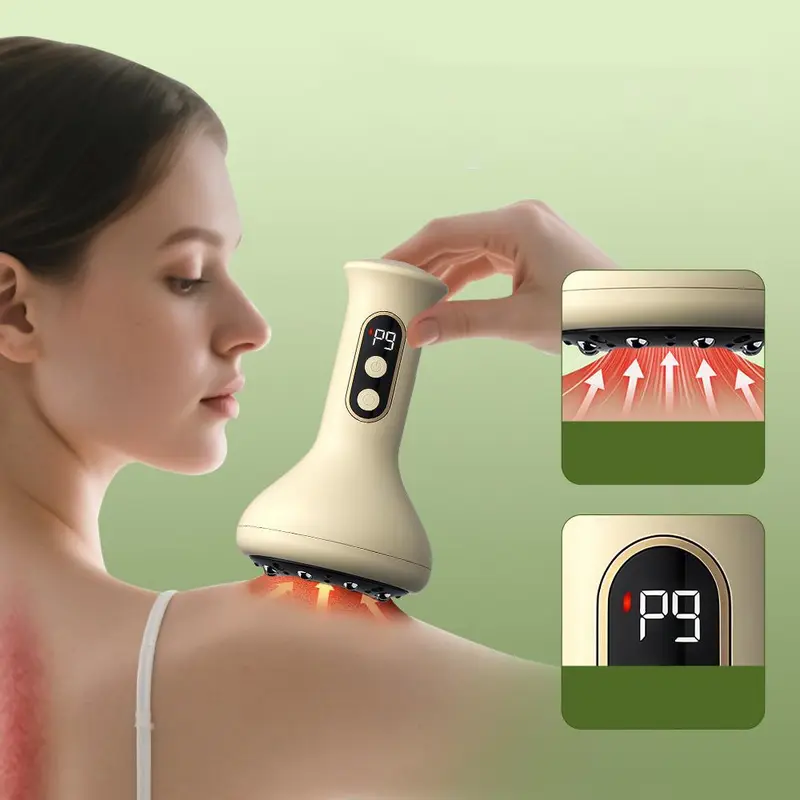 Heated Cupping Massager, 9-Speed Negative Pressure Scraping Device for Neck, Back and Waist, Multifunctional Personal Care Relaxation Massager, Back Massagers