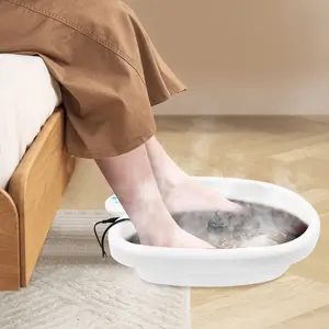 Foot Spa Pro | Foot Bath Basin Machine for Cramped Muscles, Aching Feet, Stimulates Blood Flow, & Hydrates Skin | Comes w/Measuring Spoon & 2*Ionic Spa Arrays (Foot Spa Pro) for Home Salon Spa Club White