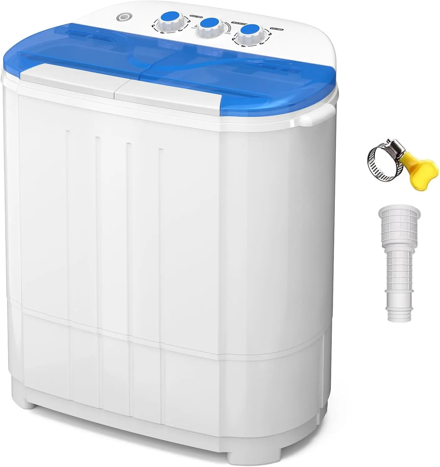 VCJ AU4580 Portable Washing Machine, Twin Tub Washing Machine Laundry Compact Washer spinner Combo with 14lbs capacity, 9Lbs Washer and 5Lbs Spinner dryer for Apartments RVs and Dorms