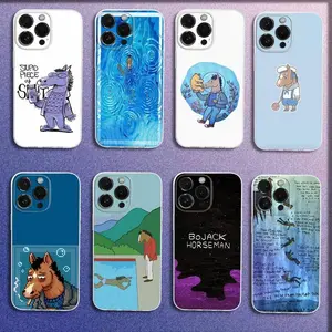 Cartoon Bojack H-Horseman Phone Case for IPhone 16 15 14 13 12 11 Plus Pro Max Transparent Cover