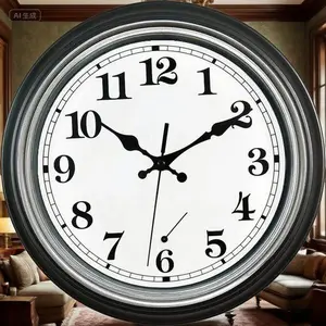 Vintage Round Wall Clock with Thermometer - Silent Non-Ticking Battery Operated - Waterproof Indoor Outdoor Decorative Timepiece - Retro Design for Home, Patio, Office - Easy to Read Quartz Movement Farmhouse Gift Glass Hand Hanging Ivory