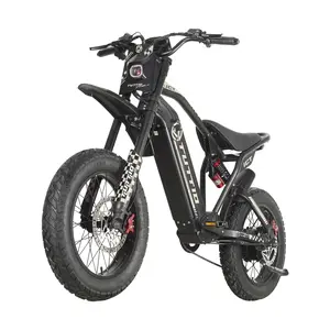 Tuttio ICT Electric Bike for Adults Teens Age 16+, 4000 Peak 50MPH 60V 25AH Electric-Dirt-Bike, 20" Fat Tire Electric Motorcycle, Full Suspension E-Bike for Mountain Off-Road Snow