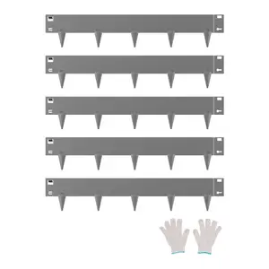 Fathersdaygift VEVOR Steel Landscape Edging, 5 Packs 39x 4 in Rust-Resistant Metal Landscape Edging, Bendable Garden Edging Border, Heavy Duty Lawn Edging, Easy-to-Install, Flower Bed Yard Pathway Divider Dark Graydealsforyoudays