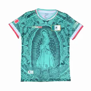 México Virgencita Jersey Green Iconic Design with Authentic Mexican Flag Detail Light Pink Comfortable Sports Apparel for Fans and Collectors