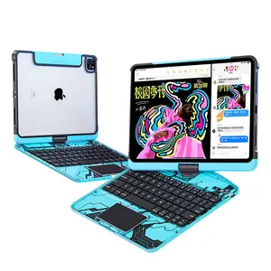 NAIDUN Latest 360 Swivel Keyboard with Y2K style tranparent case for iPad Tablet Accessories ipad case