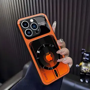 Luxury Sports Car Aesthetic MagSafe Case Anti-Scratch Magnetic Glass Cover for iPhone 14 Pro Max ---975