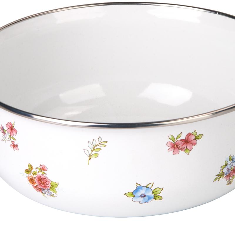 5pcs Set Blue Floral Enamel Food Storage Bowls with Lids, Multi-Functional Microwave Safe Containers for Rice Salad Noodles, Salad Serving Bowls