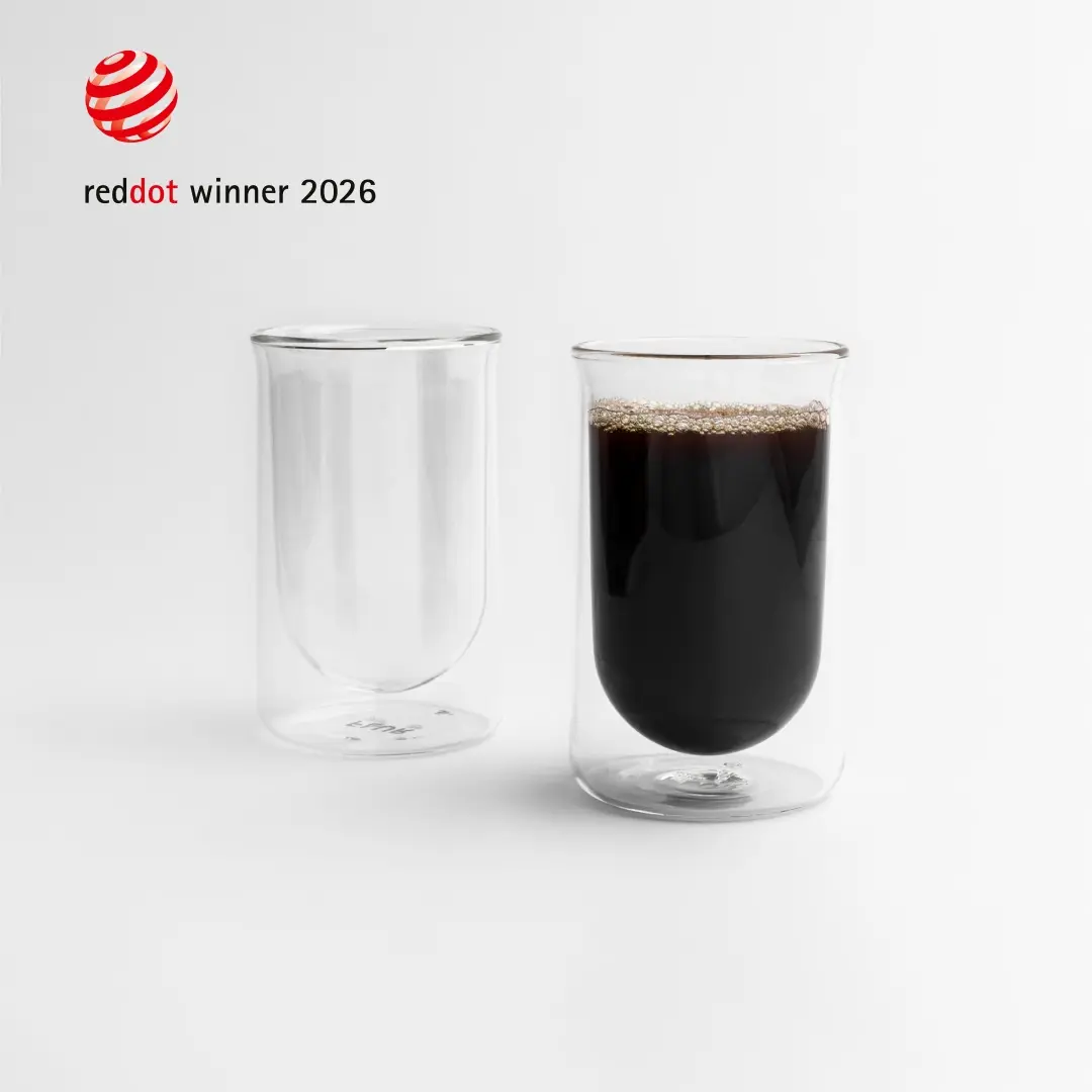 FLUR Tasting Glasses (Set of 2) – Perfect for Coffee, Matcha, Tea & More – For Hot or Iced Drinks – Double-Walled Borosilicate Glass – Handmade, Lightweight & Durable – 11oz