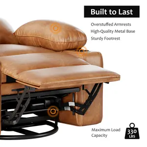 Rocking Massage Chair, 360° Swivel Recliner Chairs for Adults, Single Sofa Chair with Vibration Massage & Heating for Small Spaces, Bedroom, Nursery