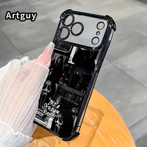 Four Corner Anti-Fall Scream Icon Image Pattern Phone Case for iPhone 17 Pro Max 16 Air 15 Plus 14 13 12 11 E Shockproof Transparent Electroplated Protective Cover