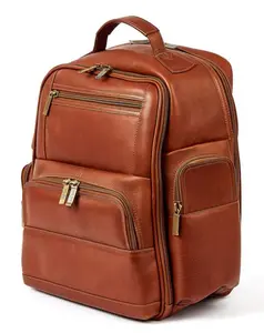 Claire Chase 352 Handcrafted Cow Hide Executive Backpack, Carry On Backpack with 16" h x 9" w x 15" l Dimensions, 3.7 lbs Weight