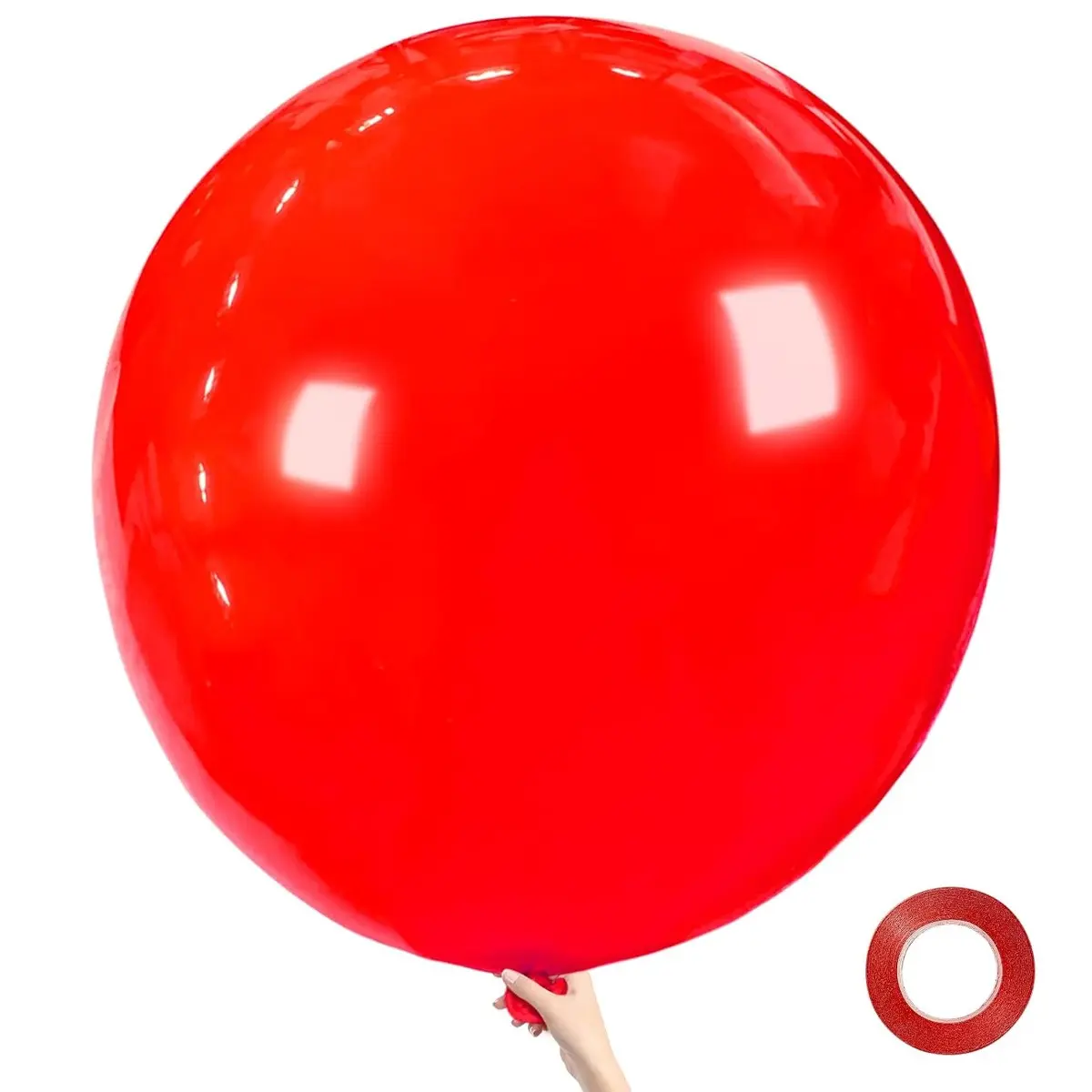 Giant Red Balloons 36inch Red Helium Balloons 2/3/5/7/10pcs, Premium Latex Balloons for Birthday Wedding Gender Reveal With Balloons Graduation Bachelorette Anniversary Bridal Baby Shower New Year Christmas Cherry Casino Movie Theme Party Decorations
