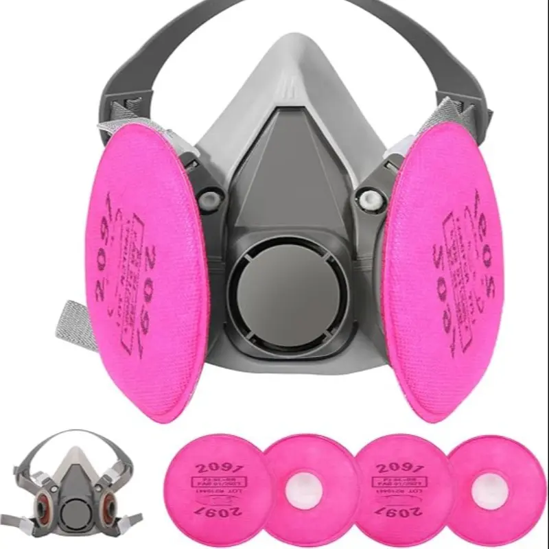 Reusable Respirator with Filter, Dustproof Gasproof Mask, Dust for Painting, Epoxy Resin, Asbestos, Particulate, Sanding, Machine Polishing, Protective Respirator, Dustproof Safety Mask