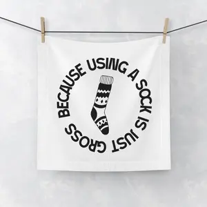 Gift for Boyfriend - 'Because Using a Sock Is Just Gross' Funny Cotton Towel, Funny Valentine’s Day Gift for Man. Lightweight Print
