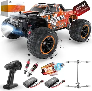 DEERC H16R Brushless Fast RC Car 1:16 52KM/H High Speed 4X4 All Terrain Monster Truck Off-Road Electric Vehicle 2 Li-ion Batteries Remote Control Hobby Gift