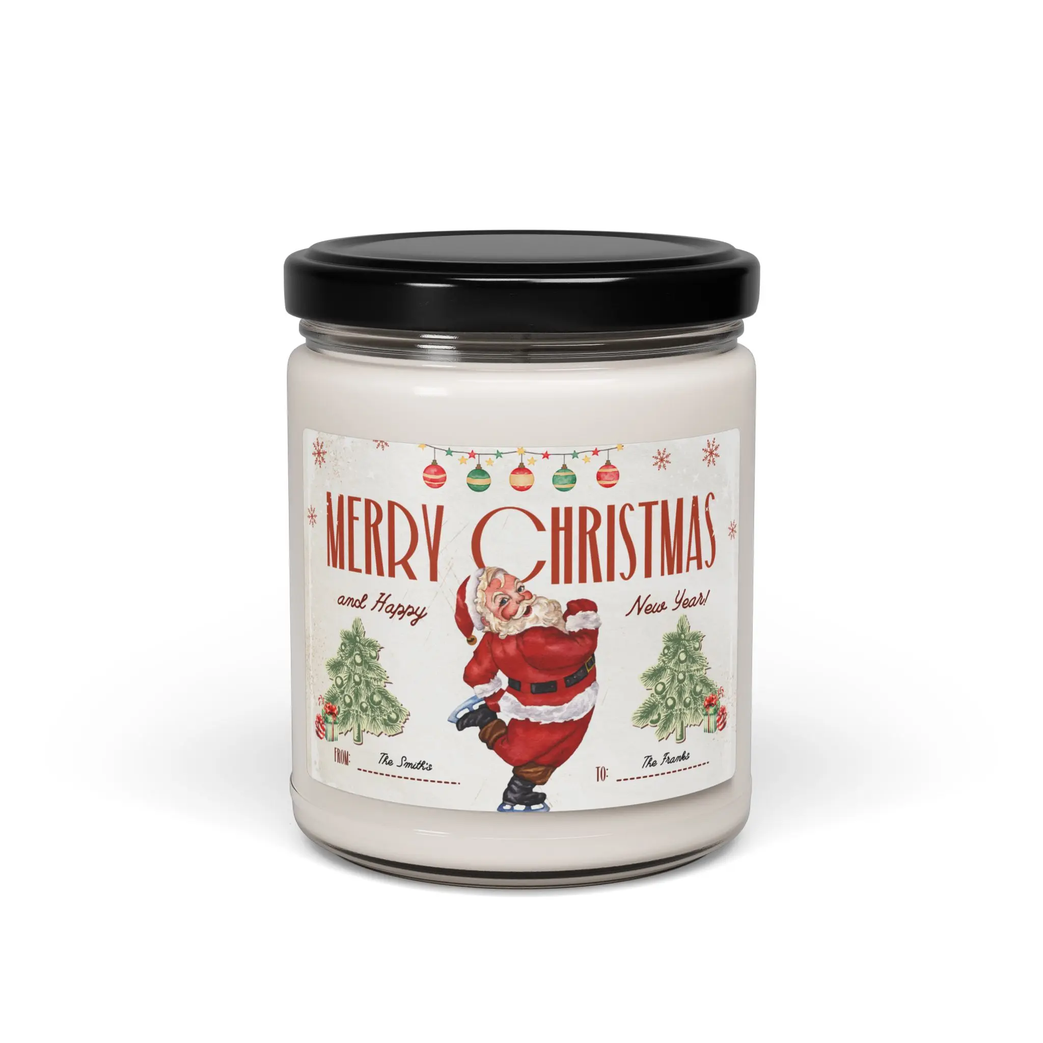 Christmas Personalized Soy Candle, Holiday Gift, Custom Scented 9oz Candle, Festive Home Decor, Christmas Gift