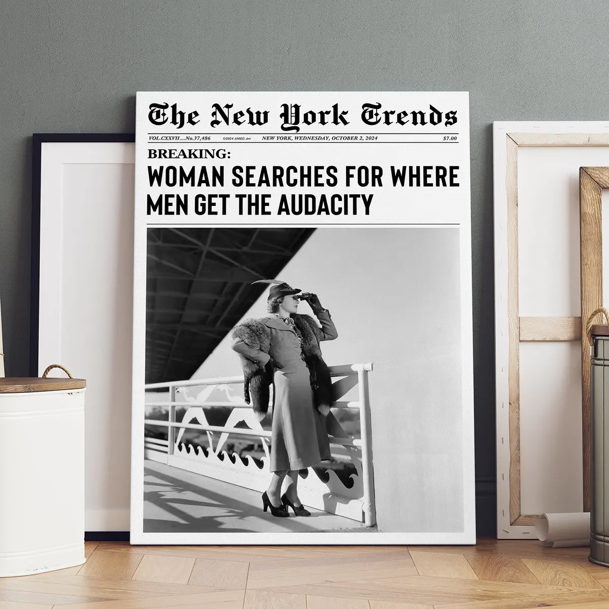 1 Count wooden frame canvas, vintage newspaper art theme poster, Vintage Letters Print, female figure decoration, fashion home Art wall decoration, home decor, Canvas Prints, Decorative Artwork, Art Work For Wall Decor, exquisite gifts