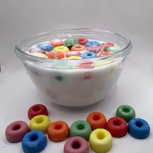 Breakfast Cereal 3-wick Candle with Coconut Wax Non Toxic Fruity Scented Aroma Freshener for Home Decor Bowl Room Ornaments Perfume Decoration