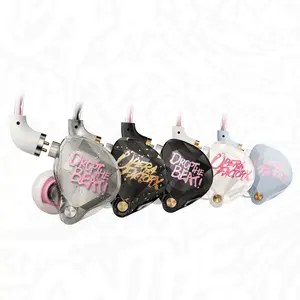 WHIZZER Hi-Res Wired IEMs with Diamond Graffiti Design 10mm Dynamic Driver Deep Bass Earbuds Noise Isolating In-Ear Monitors Detachable 2-Pin 5N OFC Cable for Gaming Music