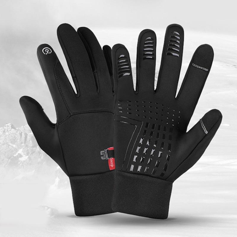 Winter Thermal Gloves, Water-resistant Design Thin Fleece Lined Warm Touchscreen Windproof Compatible Outdoor Sports Essentials, Warm Winter Gloves - For Outdoor Cycling, Driving, Running, Hiking, Great Valentine’s Day Gift - Nice Holiday Present