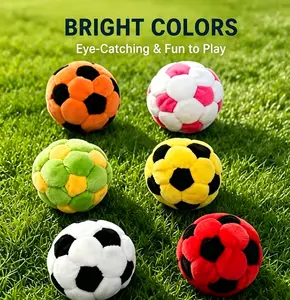 1/6 Pack Soccer Hackys Footbag Sacks - Soft Plush Footbags for Adults - Durable Fleece Juggling Balls - Vibrant Sports Design for Indoor & Outdoor Play, Party Favors, and Coordination Training