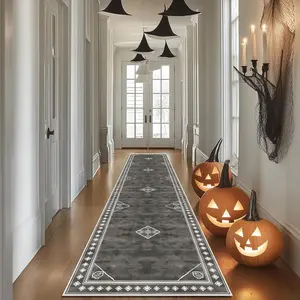 Geometric Pattern Kitchen Runner Rug, 1 Count Non-slip Soft Floor Mat, Decorative Carpet for Home Living Room Bedroom Hotel Dining Room, Non Slip Rugs