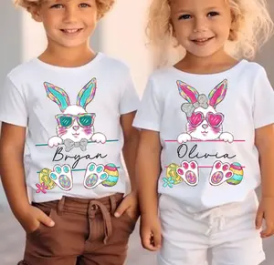 Personalized Easter Bunny TShirt, Cute Easter Rabbit Design, Custom Name Easter Shirt, Kiids Easter Day Tee, Easter Couple Outfit
