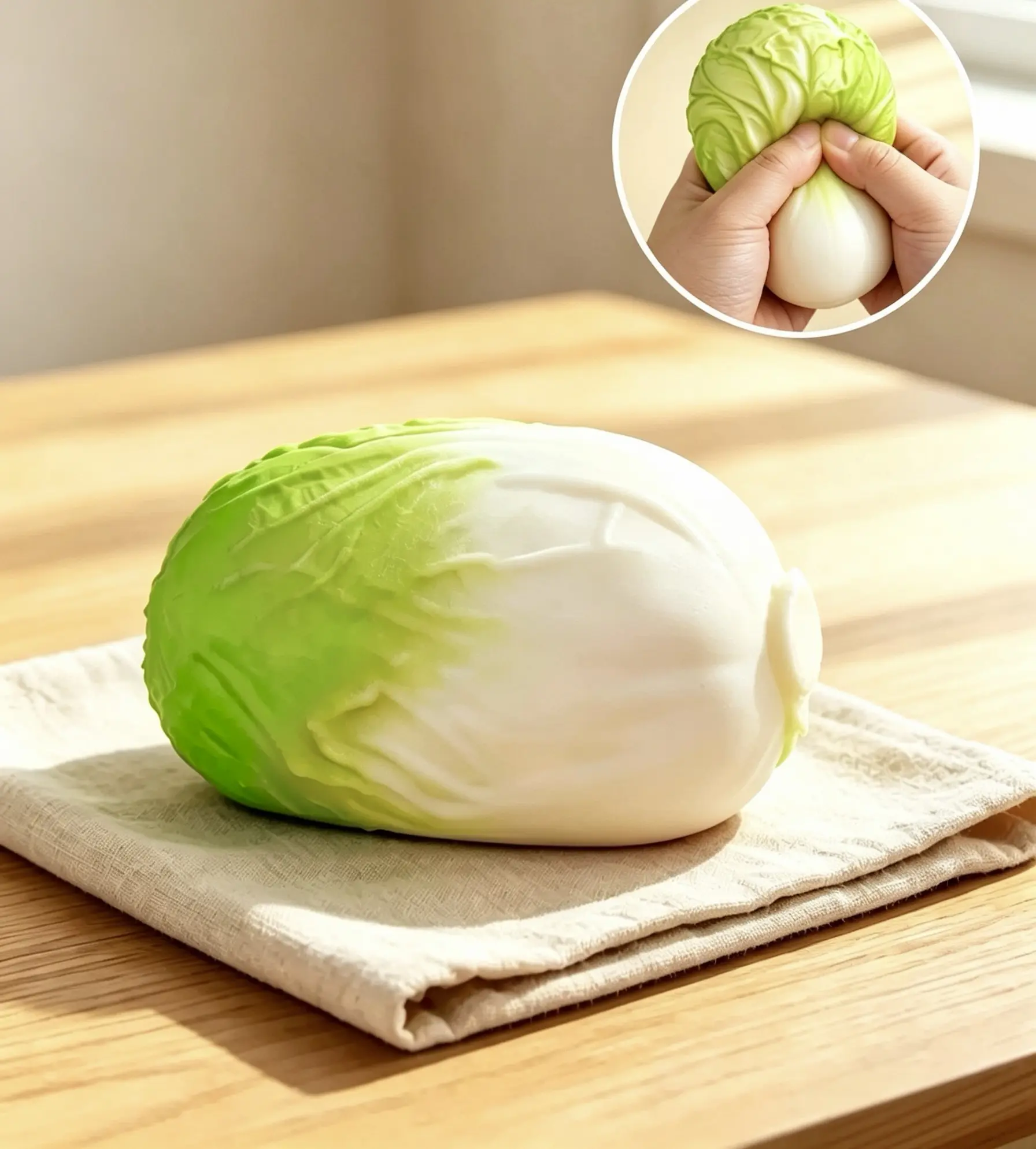 Realistic Napa Cabbage Squishy Fidget Toy, Soft Squeezable Cute Stress Relief Toy for Kids & Adults, Perfect Holiday Gift