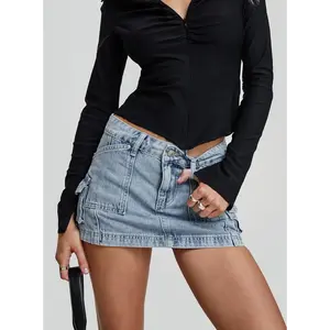 Pacific Coast Denim Cargo Skirt Light Wash