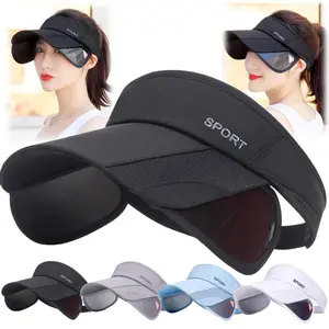 UPF 50+ Sun Visor Hat for Women – Adjustable Golf Cap with Retractable Brim, Breathable UV Protection Hat for Running, Tennis, Beach & Outdoor Sports