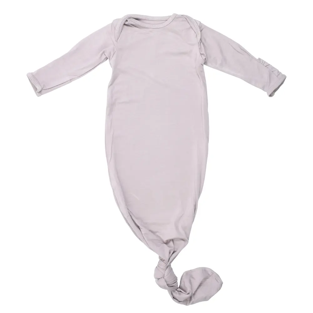 Three Little Tots Harbor Mist Knotted Newborn Baby Gown Sleeper - Perfect for Baby's First Night Sleep